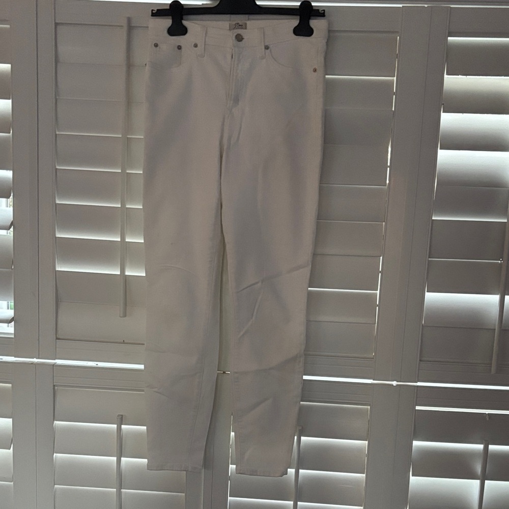 J. Crew White High-Rise Straight Jeans
